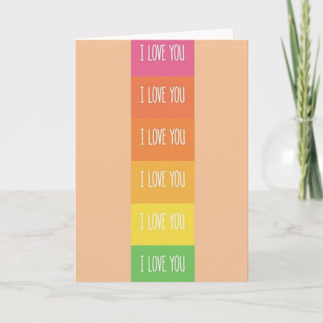 Peach I Love You Many Times Card (Front)