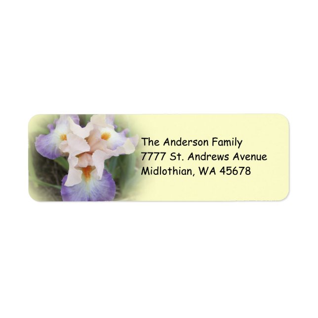 Peach Iris Return Address Label (Front)