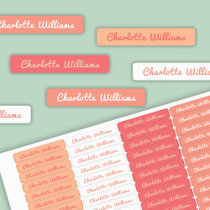 Peach Iron On School Clothing Custom Girls Name Kids' Labels
