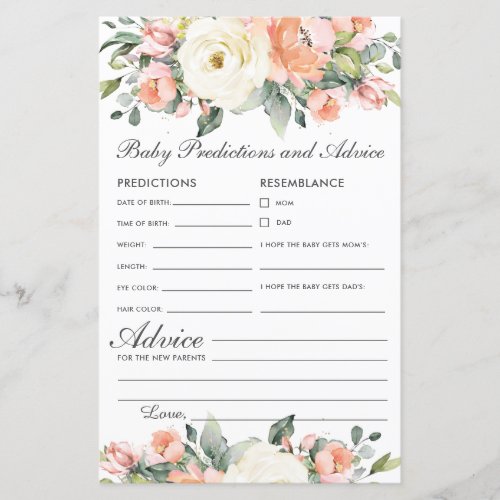 Peach Ivory Floral Baby Predictions and Advice