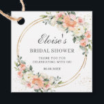 Peach Ivory Pink Floral Bridal Shower Thank You Favor Tags<br><div class="desc">Designed to co-ordinate with our Luxe floral collection, this elegant thank you tag features a beautiful watercolor peach, pink and ivory floral. Personalize it with your thank you message and details, simply press the customise it button to further re-arrange and format the style and placement of the text. (c) The...</div>