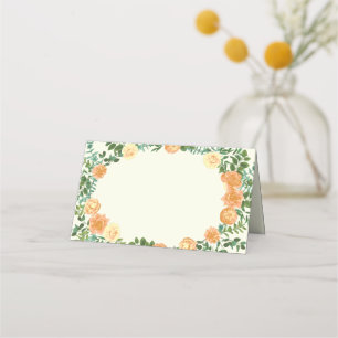 Peach Ivory Wedding Vintage Rose Place Card