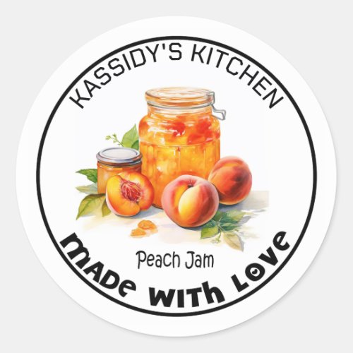 Peach Jam Canning Classic Round Sticker