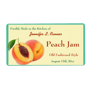 Peach Jam or Preserves Canning Jar Label