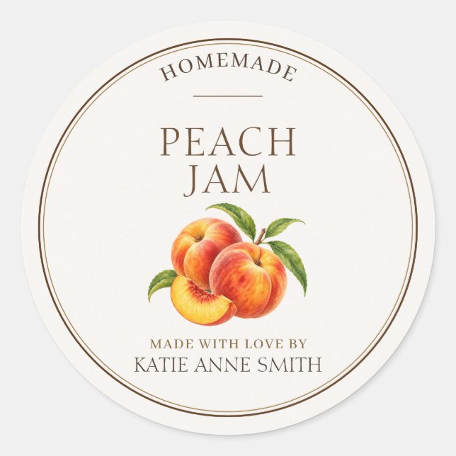 Peach Jam Personalized Jar Labels (Front)
