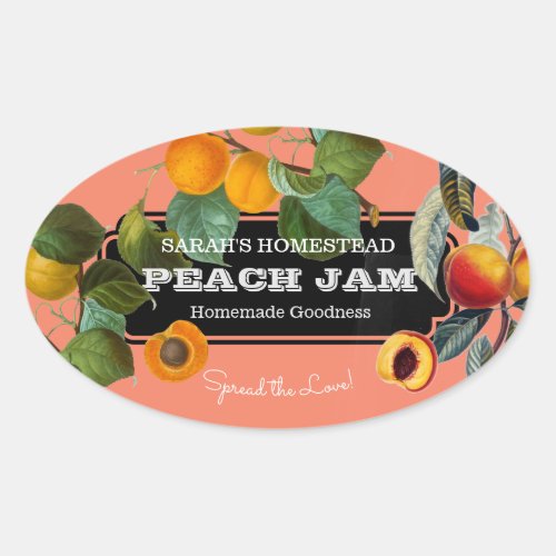 Peach Jam Preserve Label Fruit
