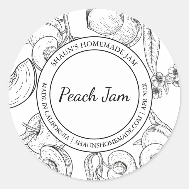 Peach Jam Sketch Modern label (Front)