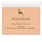 Peach Jingle Bells Stripe Christmas Greeting Card (Inside Horizontal (Bottom))