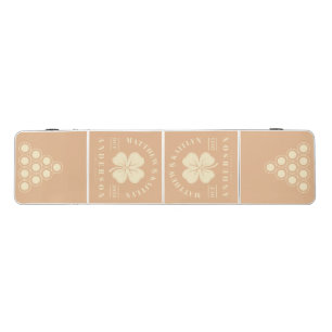 Peach Kiss Irish Lucky Clover Wedding Crest Beer Pong Table