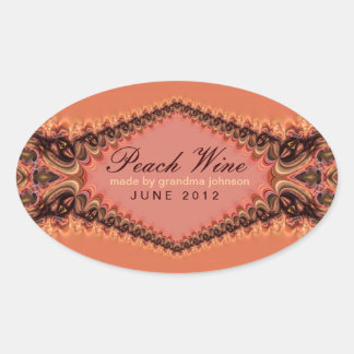 Peach Lace Wine Label Sticker