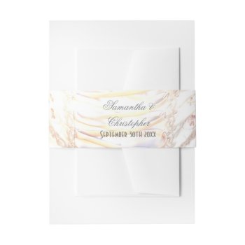 Peach Laced Brides Wedding Dress Invitation Belly Band by personalized_wedding at Zazzle