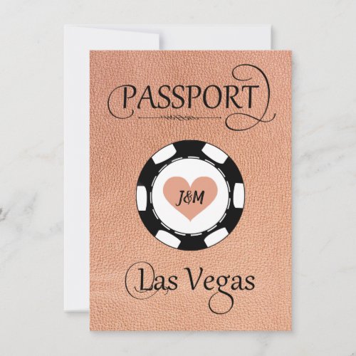 Peach Las Vegas Passport Save the Date Card
