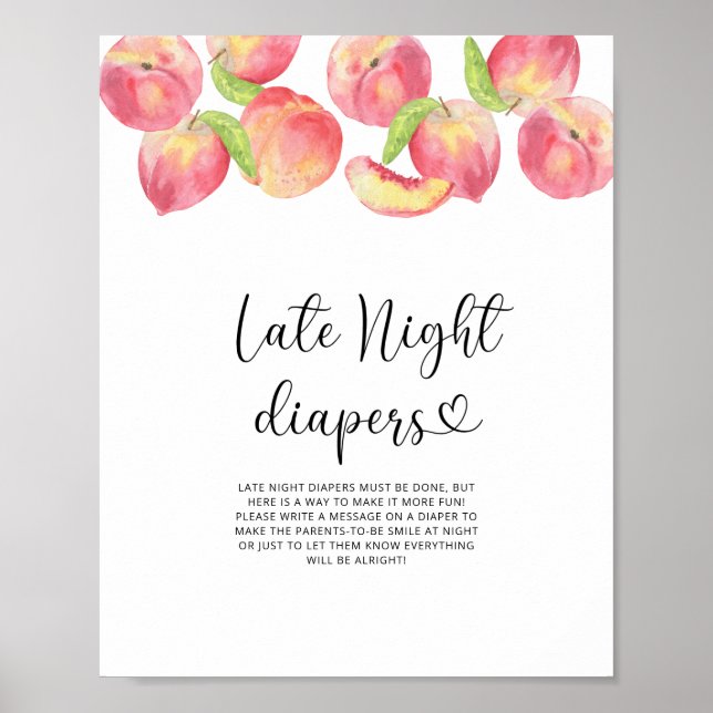 Peach \ Late night diapers game Poster (Front)
