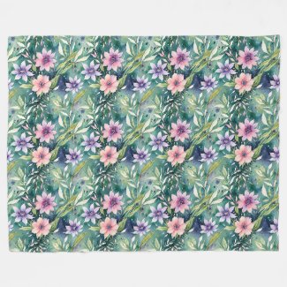 Peach, Lavender, and Teal Modern Floral