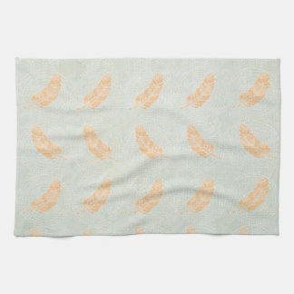 Peach Leaves Illustration Towel
