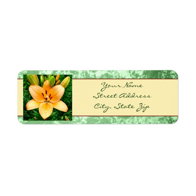 Peach Lily Photo Label (Front)