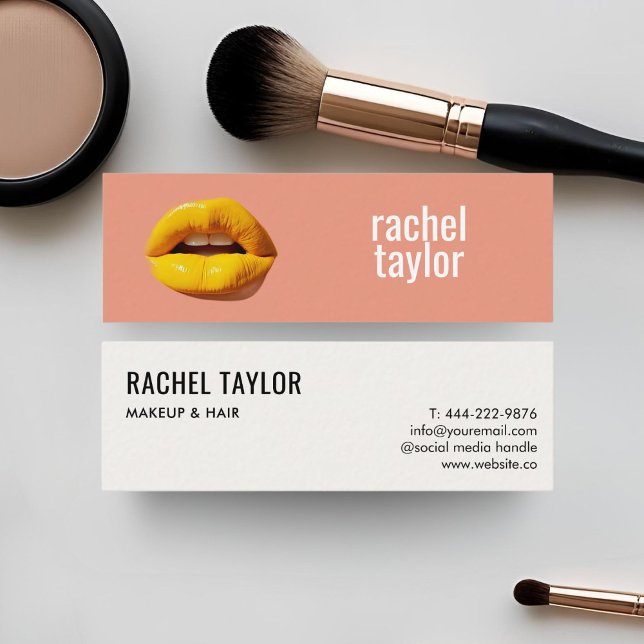 Peach Lips Modern Professional  Mini Business Card (Creator Uploaded)