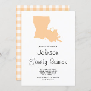 Peach Louisiana Family Reunion Invitation