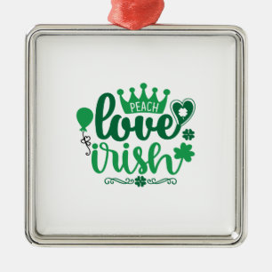 Peach Love Irish Metal Ornament