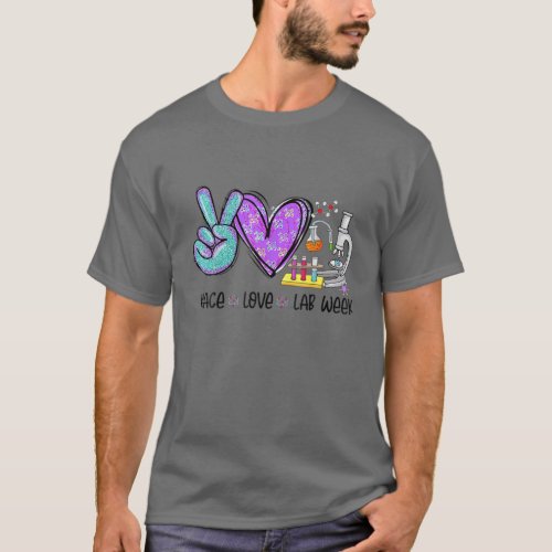 Peach Love Lab Week 2022 Laboratory Tech Technolog T_Shirt