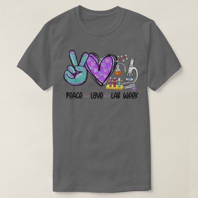 Peach Love Lab Week 2022 Laboratory Tech Technolog T-Shirt (Design Front)