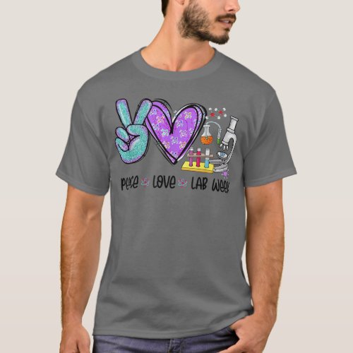 Peach Love Lab Week 2022 Laboratory Tech Technolog T_Shirt