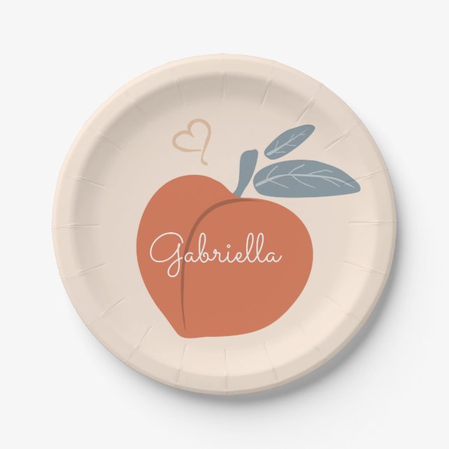 Peach Love Paper Plates (Front)