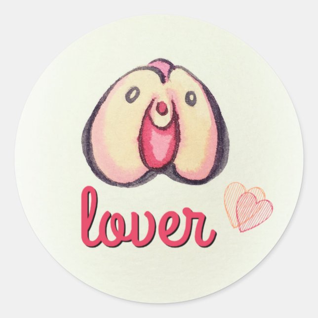 Peach Lover Classic Round Sticker (Front)