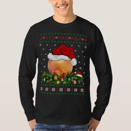 Peach Lover Xmas Santa Hat Ugly Peach Christmas T_Shirt