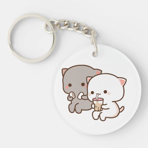 Peach Loves Goma by couples emotion Keychain