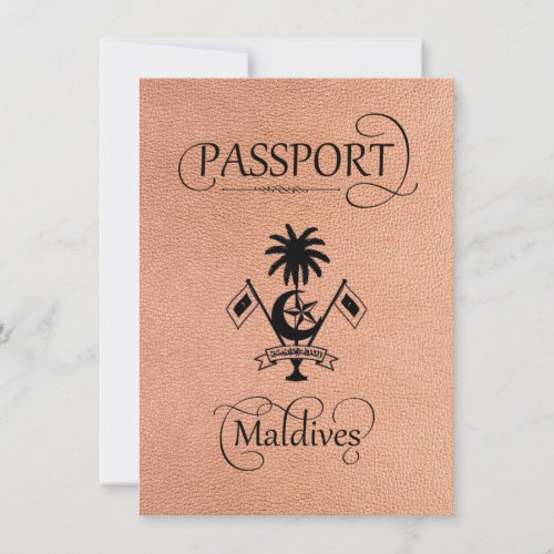 Peach Maldives Passport Save the Date Card