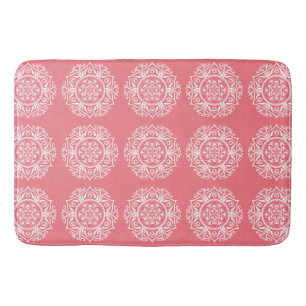 Peach Mandala Bathroom Mat