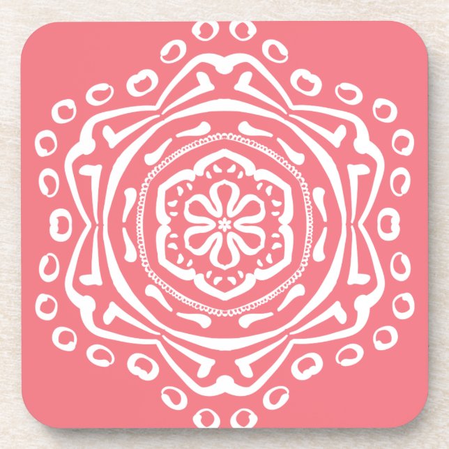 Peach Mandala Coaster (Front)