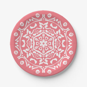 Peach Mandala Paper Plates