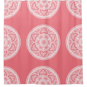 Peach Mandala Shower Curtain
