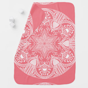 Peach Mandala Swaddle Blanket
