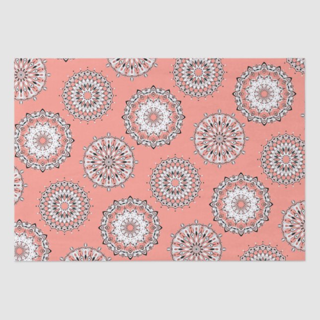 Peach Mandalas Tissue Paper (Front)