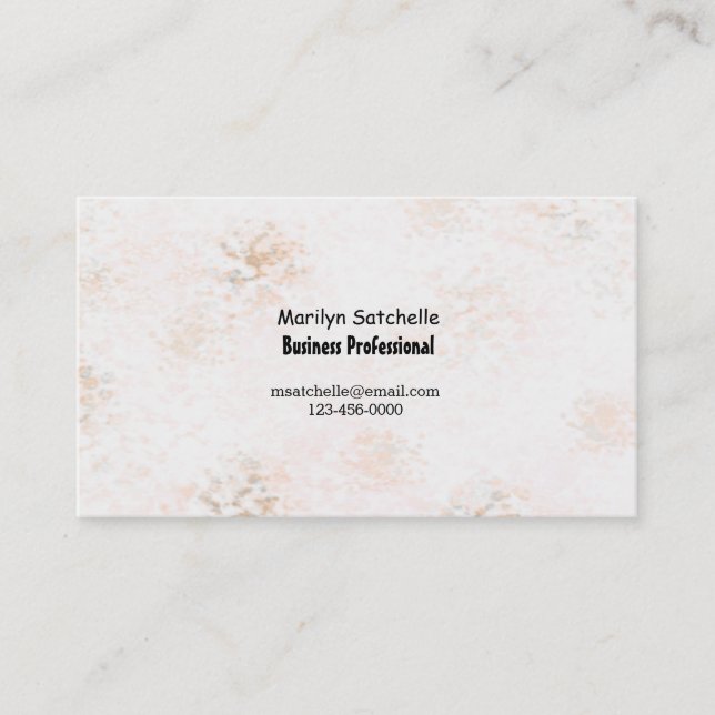 Peach Marble Abstract Contemporary Business Card (Front)