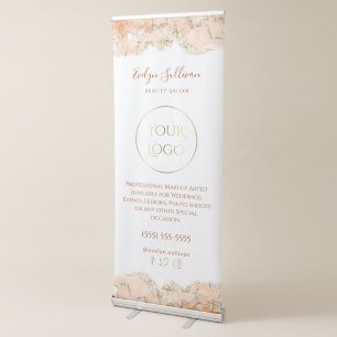Peach marbling design retractable banner