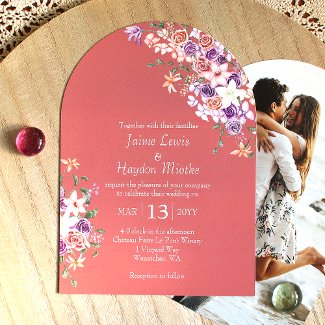 Peach, Mauve, Lilac Boho Rose Garden Wedding 
