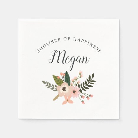 Peach Meadow Baby or Bridal Shower Napkin