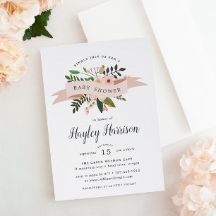 Peach Meadow Baby Shower Invitation