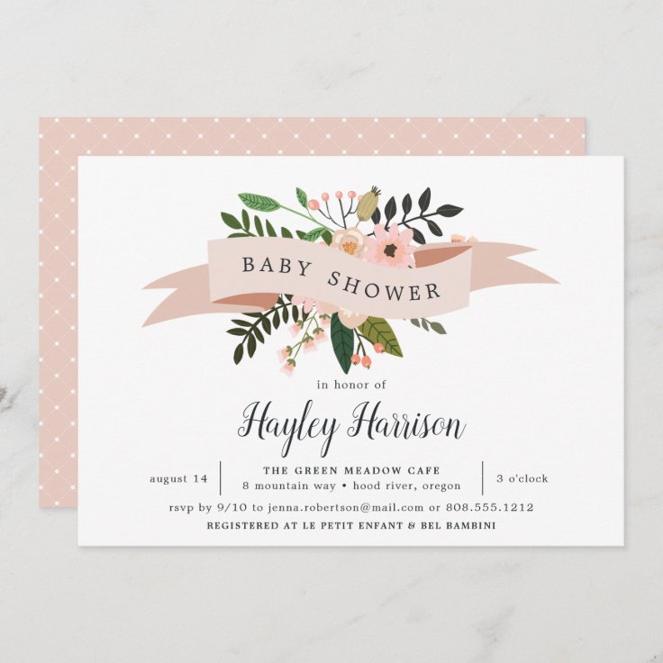 Peach Meadow | Baby Shower Invitation | Zazzle