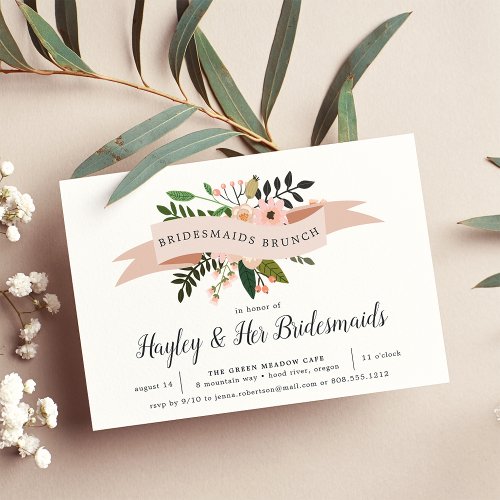 Peach Meadow  Bridesmaids Brunch Invitation