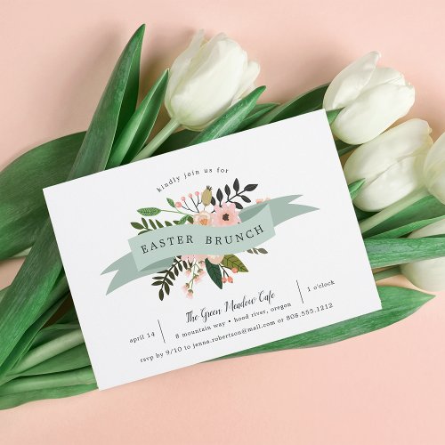 Peach Meadow  Easter Brunch Invitation