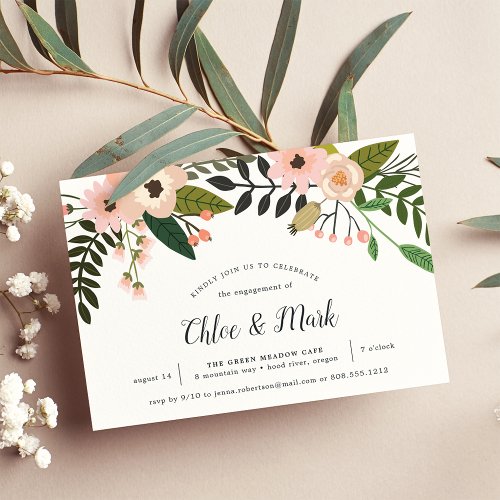 Peach Meadow  Engagement Party Invitation