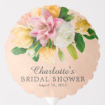 Peach Meadow Floral Bridal Shower Balloon<br><div class="desc">Beautiful floral bridal shower design featuring a gorgeous bouquet of peach,  pink,  yellow & white flowers set on a light peach background.  Flip our design over to view a coordinating floral back for an extra special touch.</div>