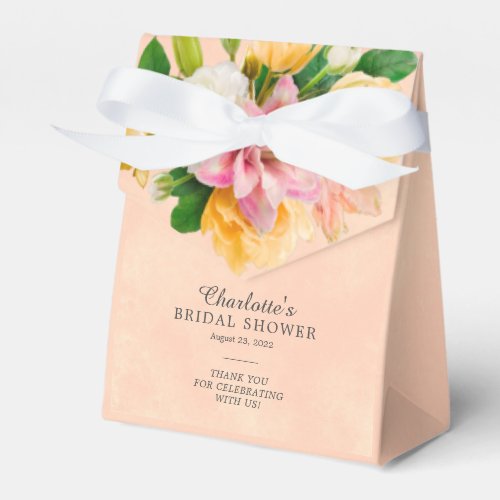 Peach Meadow Floral Bridal Shower Favor Boxes