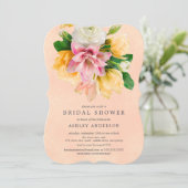 Peach Meadow Floral Bridal Shower Invitation (Standing Front)