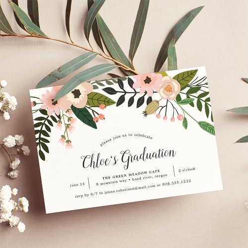 Peach Meadow Graduation Party Invitation